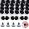 100PCS 18mm Moon Safety Eyes for Crocheting with Washers Clear Safety Eyes for Amigurumi 3D Moon Crochet Eyes Doll Eyes for Animals Teddy Bear Crochet Toy Christmas Decorations